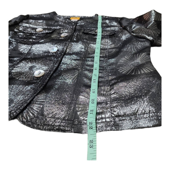 Ruby Rd Women's 3/4 Sleeve silver metallic jacket size 10 medium - Picture 7 of 8